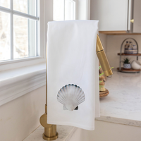 Watercolor Shell Tea Towel