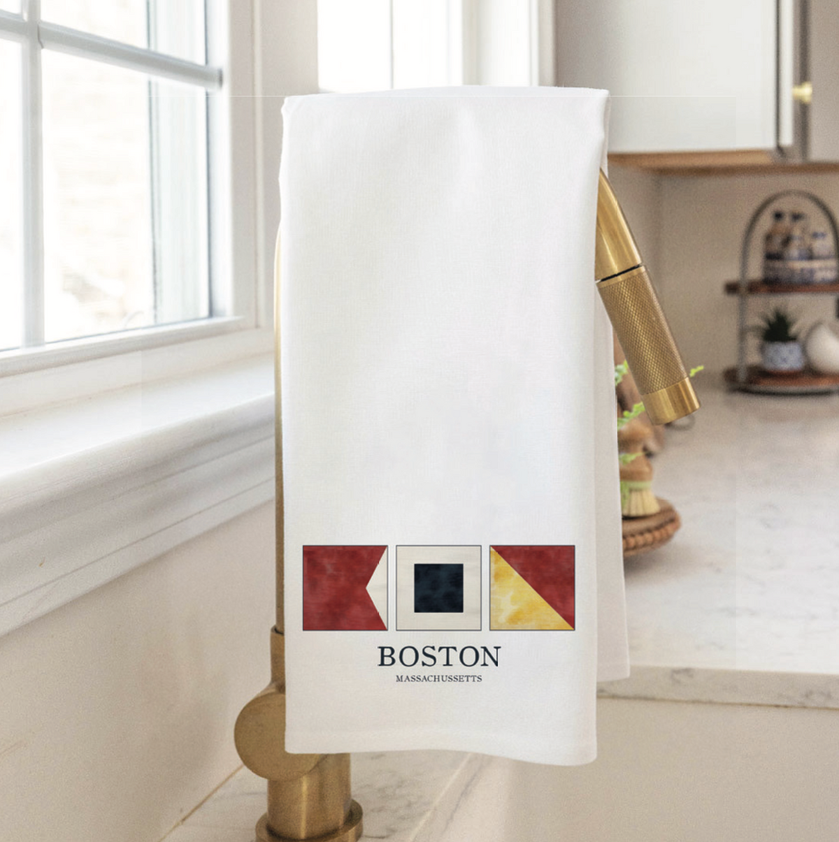 Boston Nautical Letters Tea Towel