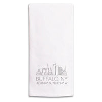 Buffalo Skyline Line Art Tea Towel