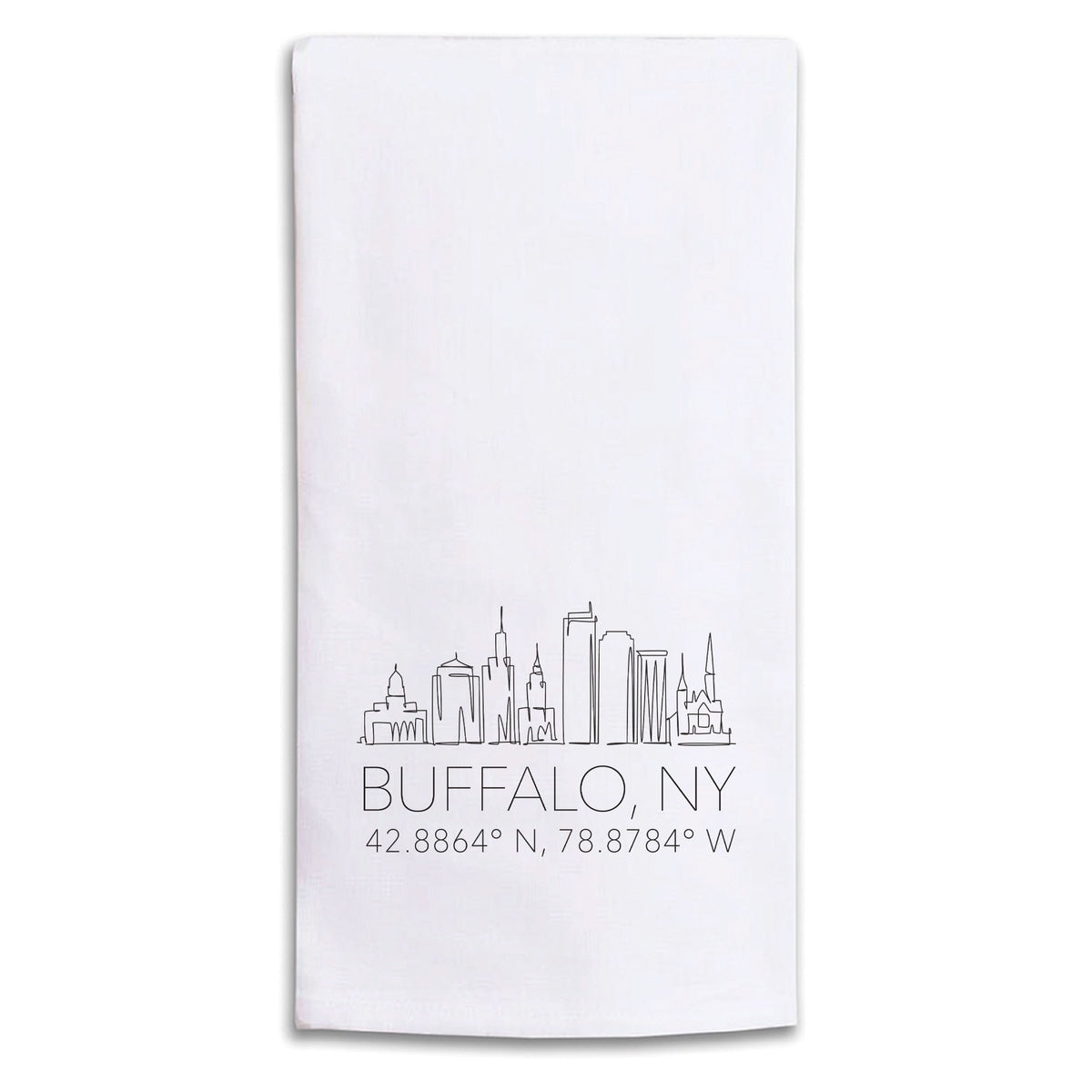 Buffalo Skyline Line Art Tea Towel