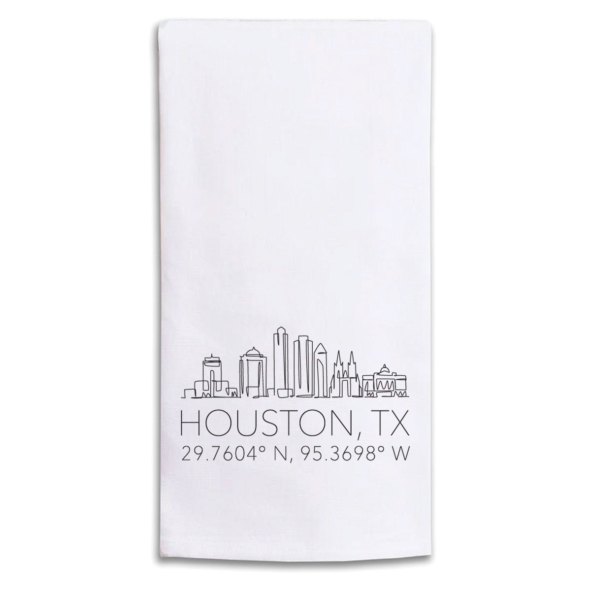 Houston Skyline Line Art Tea Towel