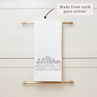 Houston Skyline Line Art Tea Towel
