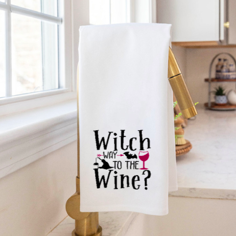 Witch Way to the Wine Tea Towel