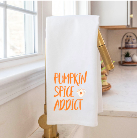 Pumpkin Spice Addict Tea Towel