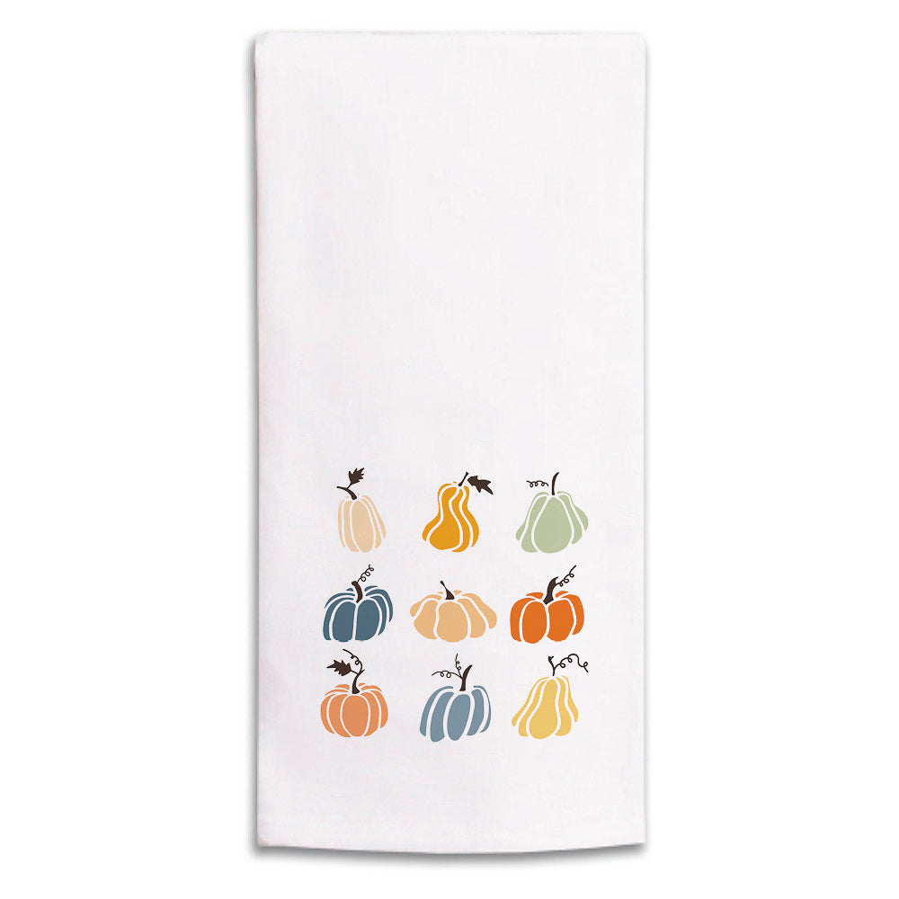 Muted Pastel Pumpkins Tea Towel