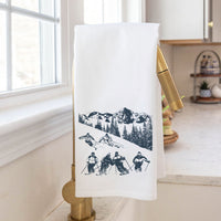 Retro Ski Run Tea Towel