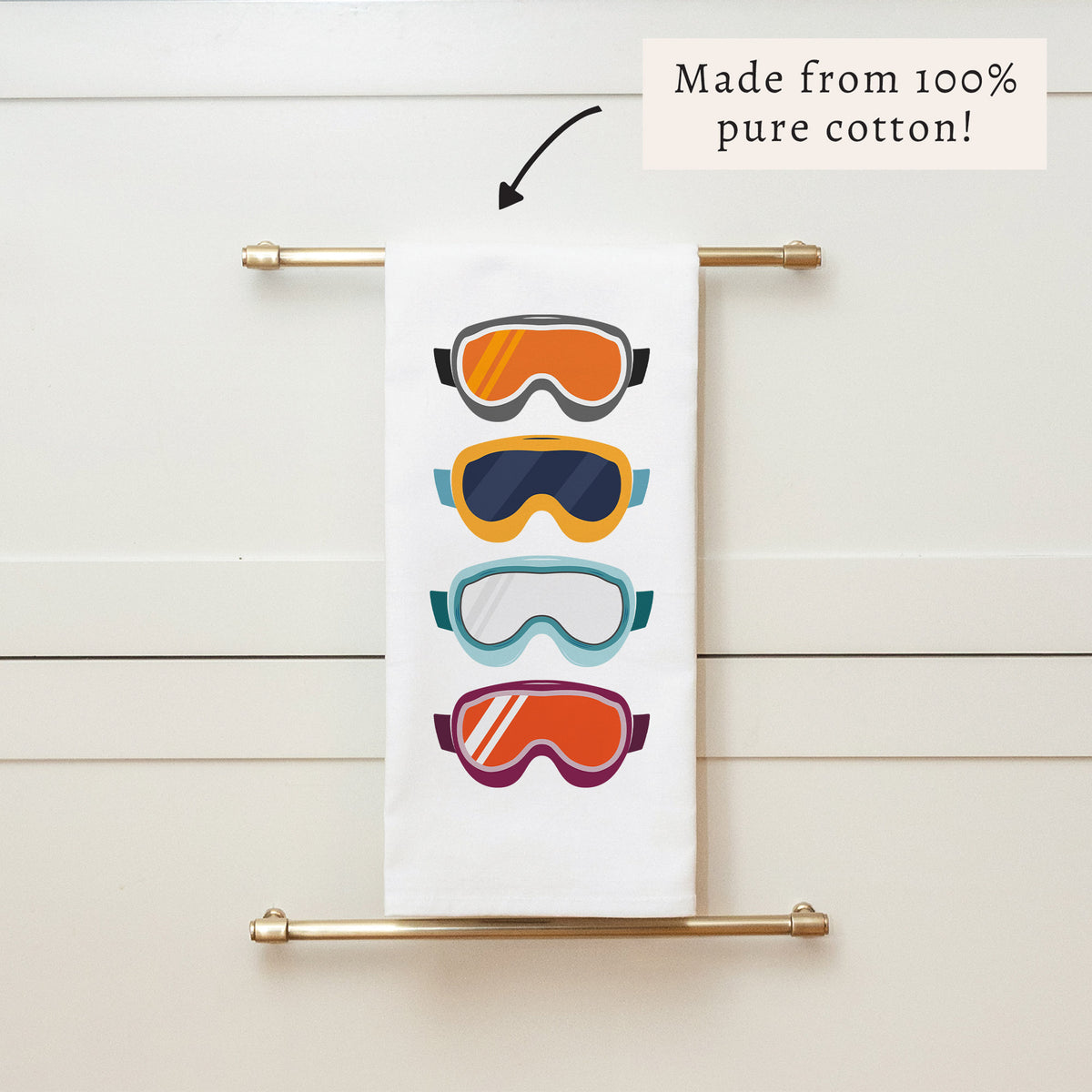 Ski Goggles Tea Towel