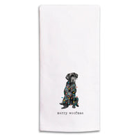 Merry Woofmas Black Lab Tea Towel