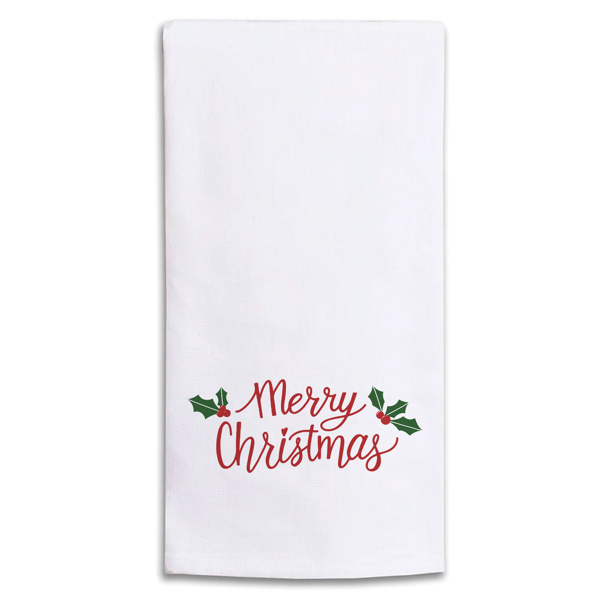 Merry Christmas Holly Tea Towel
