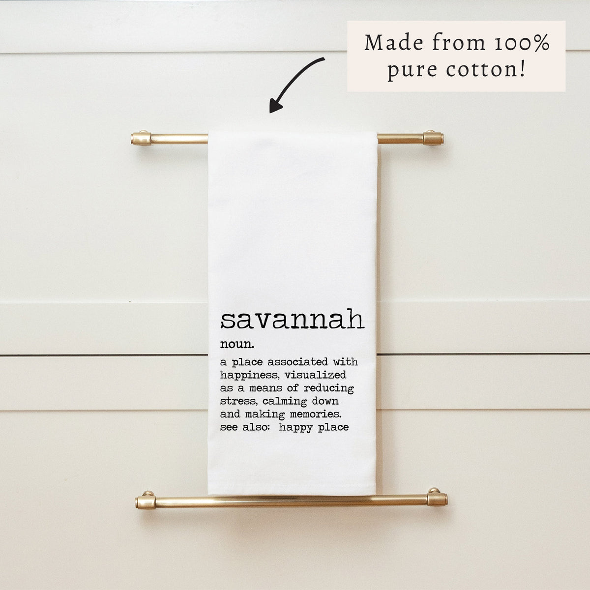 Happy Place Definition Personalized Tea Towel