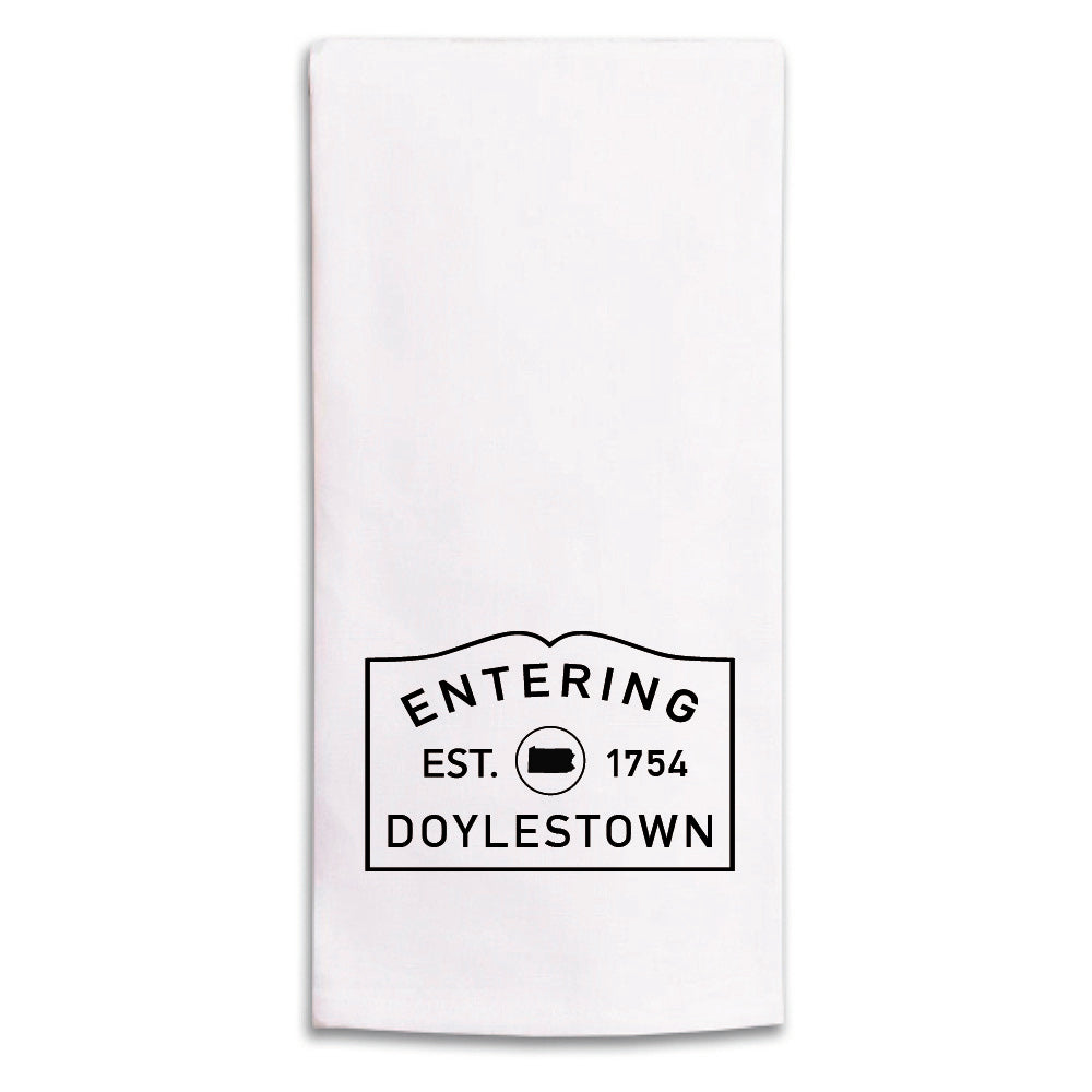 Entering Your Town Personalized Tea Towel
