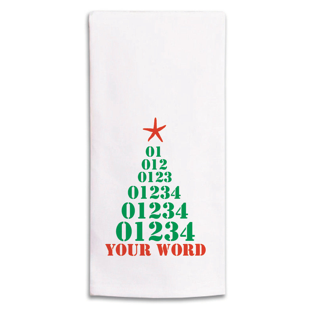 Zip Code Starfish Tree Personalized Tea Towel