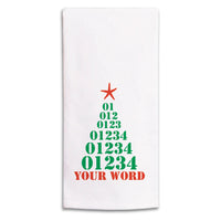 Zip Code Starfish Tree Personalized Tea Towel