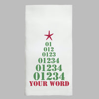 Zip Code Starfish Tree Personalized Tea Towel