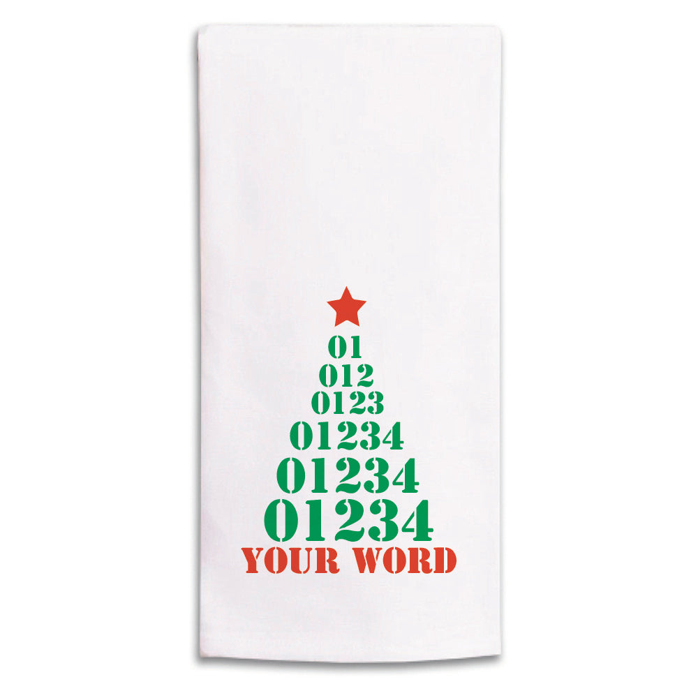 Zip Code Star Tree Personalized Tea Towel