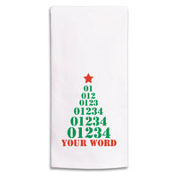 Zip Code Star Tree Personalized Tea Towel
