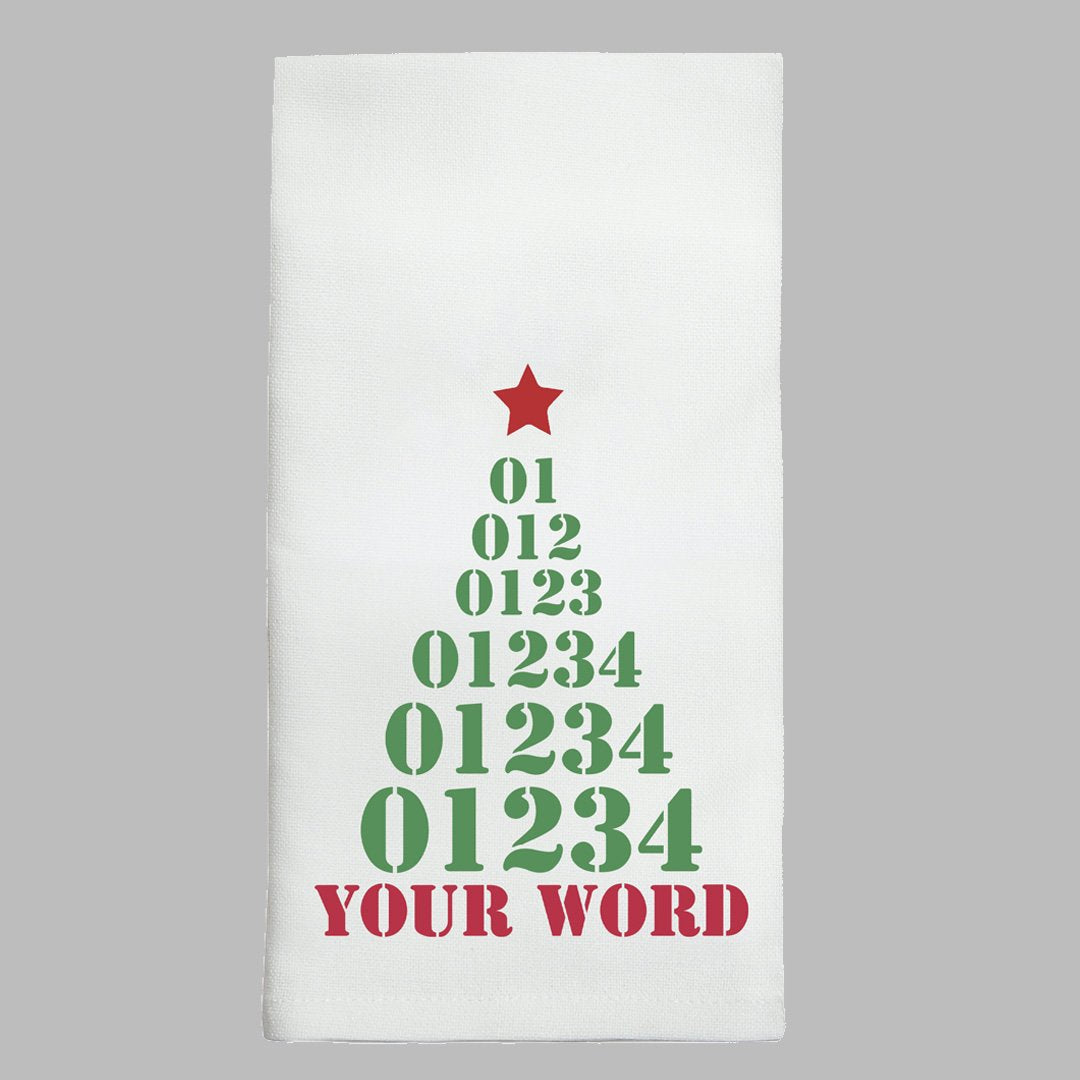 Zip Code Star Tree Personalized Tea Towel