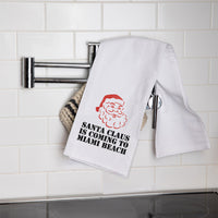 Santa Claus Is Coming To Town Personalized Tea Towel