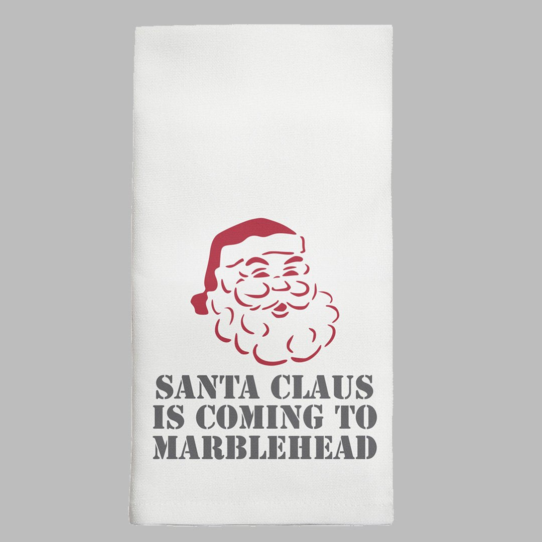 Santa Claus Is Coming To Town Personalized Tea Towel