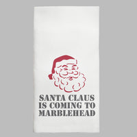 Santa Claus Is Coming To Town Personalized Tea Towel