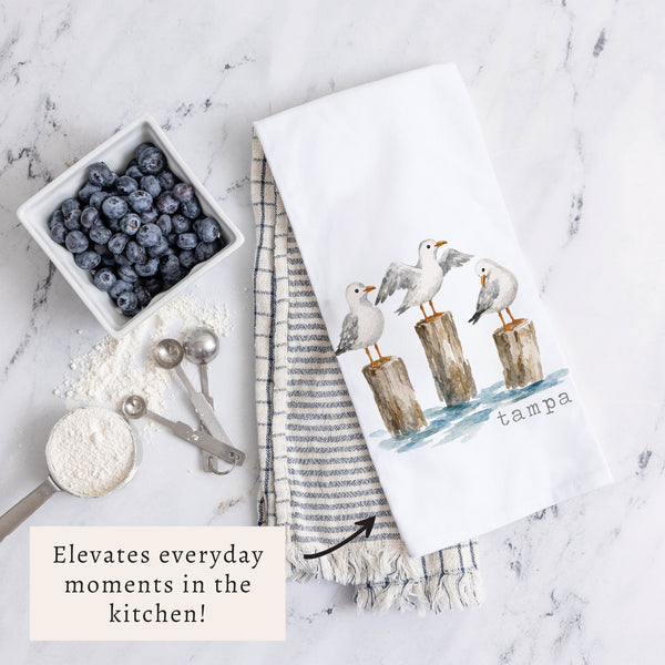 Seagull Trio Personalized Tea Towel