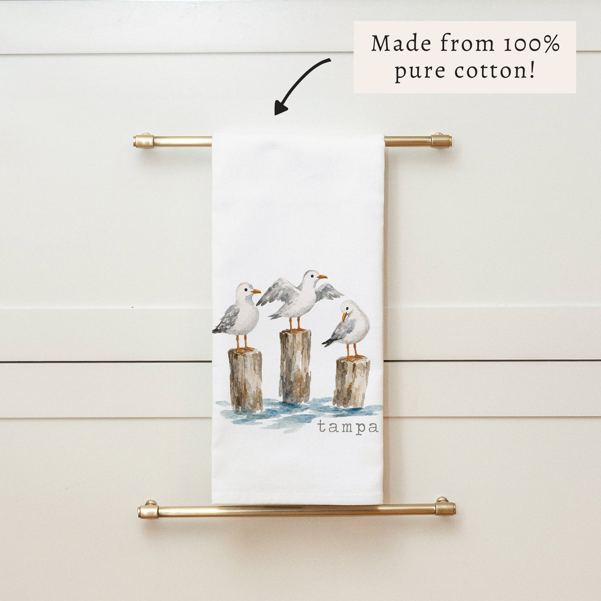 Seagull Trio Personalized Tea Towel