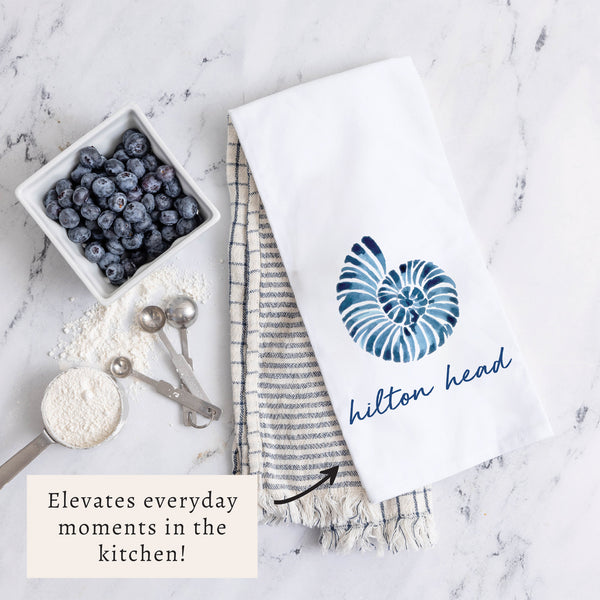Blue Shell Personalized Tea Towel