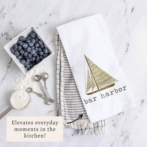 Sailboat Personalized Tea Towel