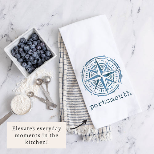 Compass Personalized Tea Towel