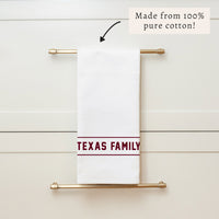 Collegiate Stripe Crimson Personalized Tea Towel