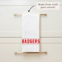 Collegiate Stripe Red Personalized Tea Towel