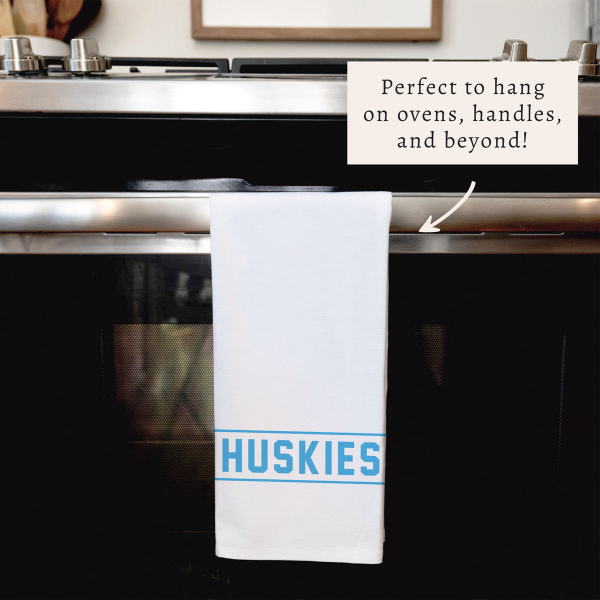 Collegiate Stripe Light Blue Personalized Tea Towel