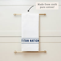 Collegiate Stripe Navy Personalized Tea Towel