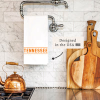Collegiate Stripe Orange Personalized Tea Towel