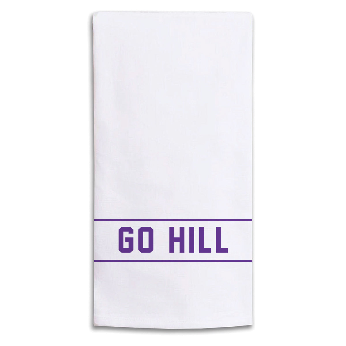 Collegiate Stripe Purple Personalized Tea Towel