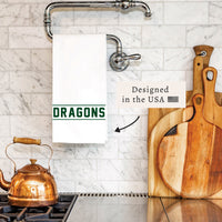 Collegiate Stripe Green Personalized Tea Towel