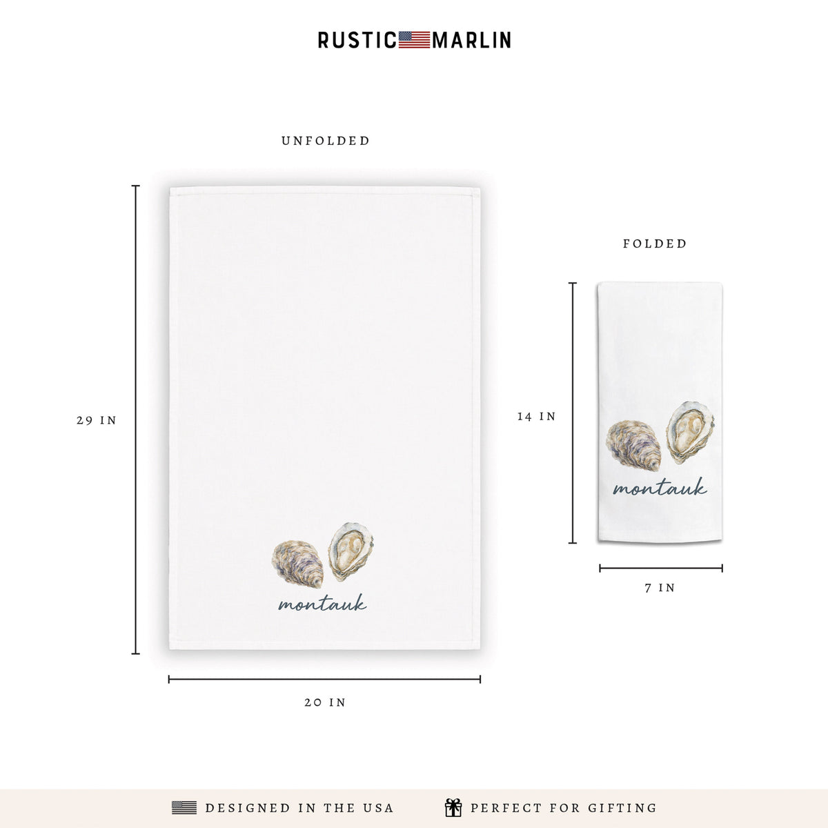 Oyster Personalized Tea Towel