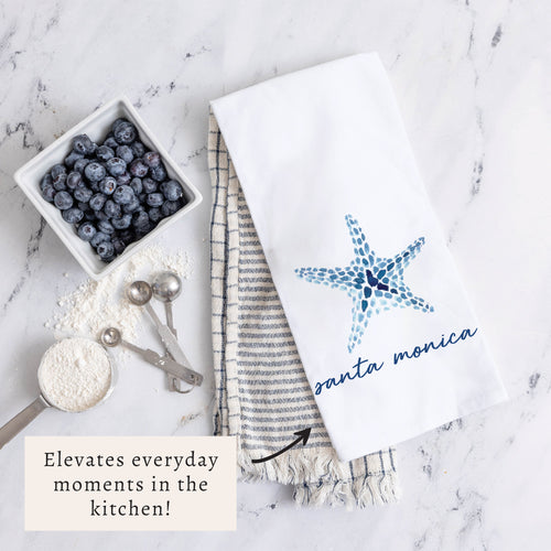 Blue Starfish Personalized Tea Towel