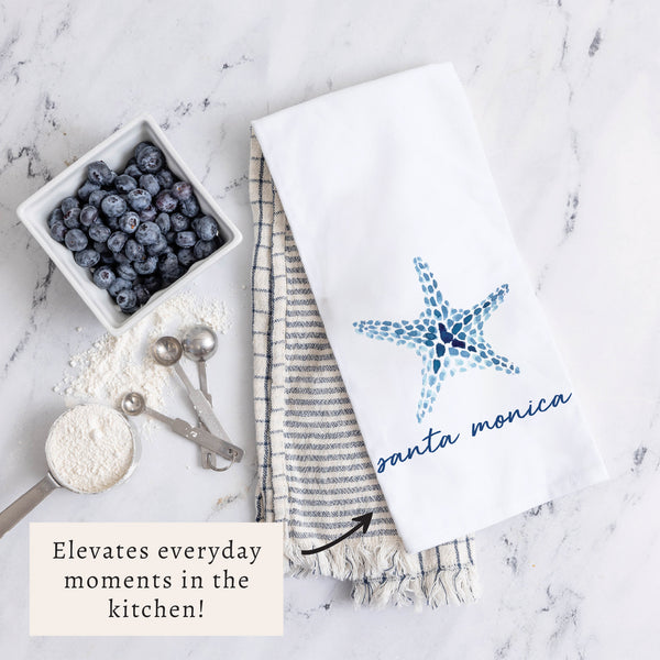 Blue Starfish Personalized Tea Towel