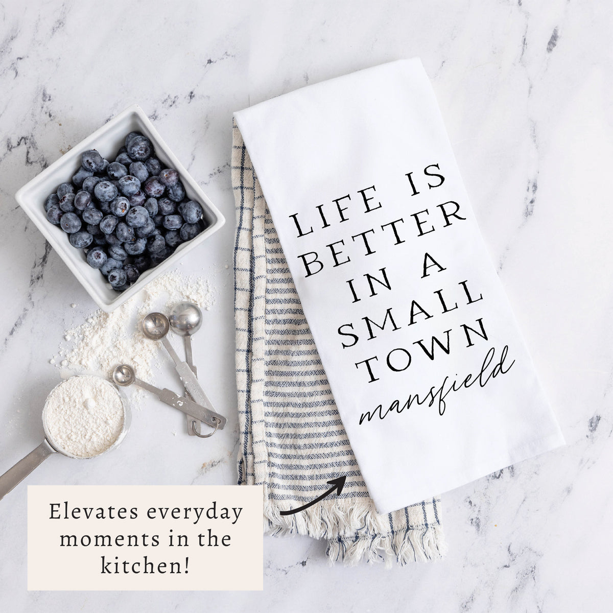 Life Is Better In A Small Town Personalized Tea Towel