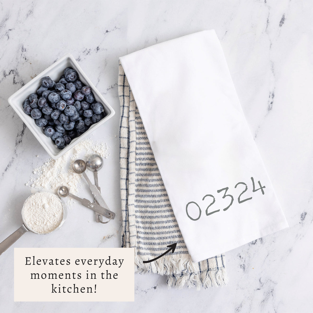 Zip Code Personalized Tea Towel