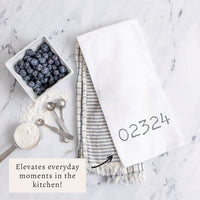 Zip Code Personalized Tea Towel