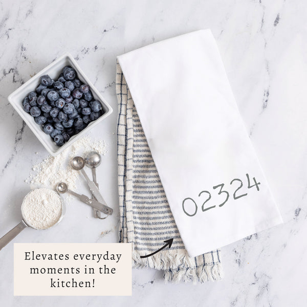 Zip Code Personalized Tea Towel