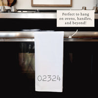 Zip Code Personalized Tea Towel