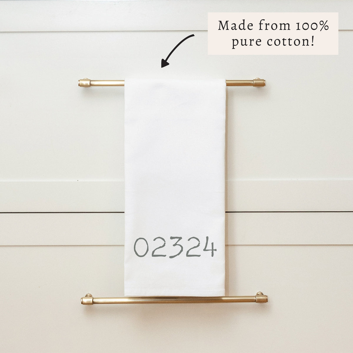 Zip Code Personalized Tea Towel