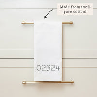 Zip Code Personalized Tea Towel