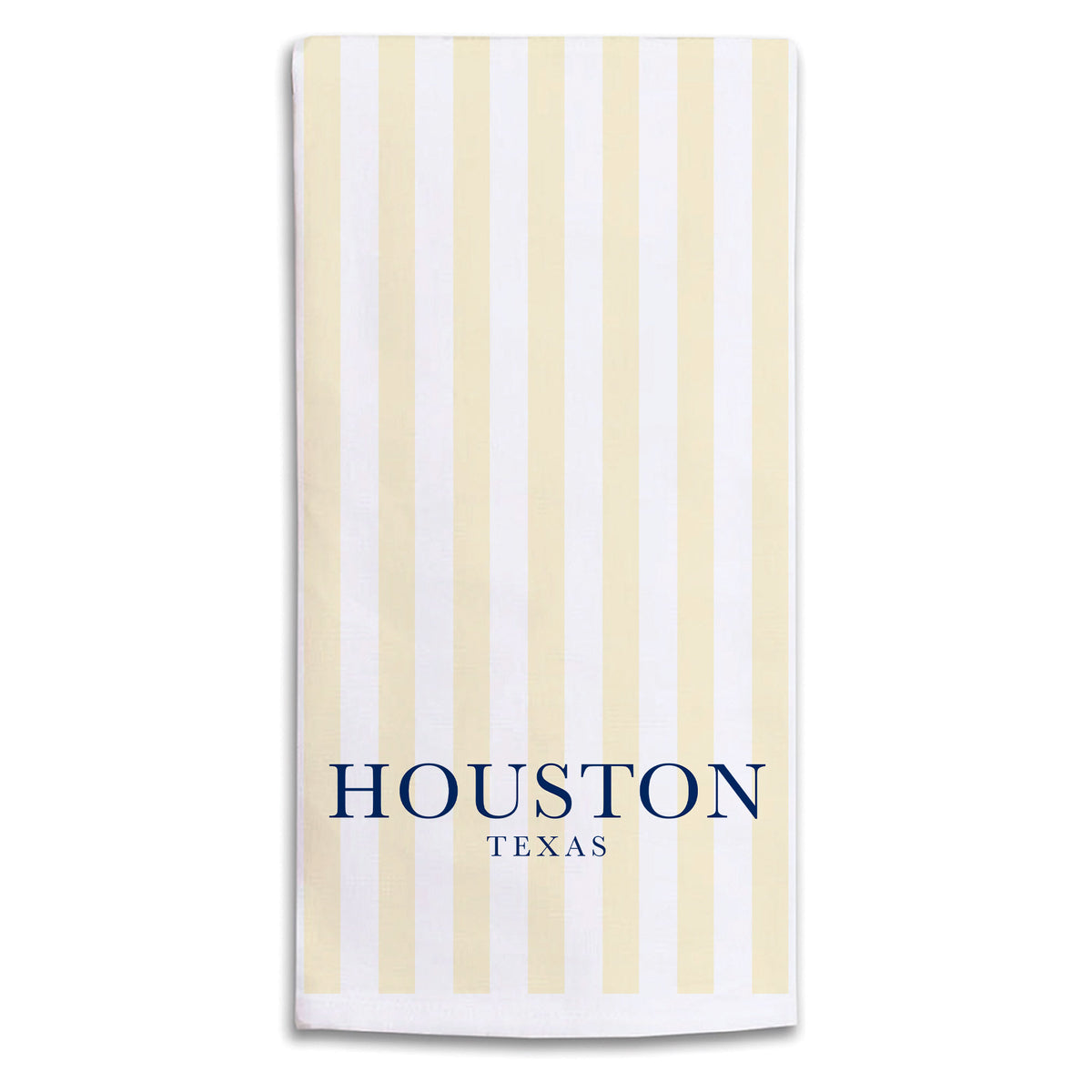 Yellow Stripe Personalized Tea Towel