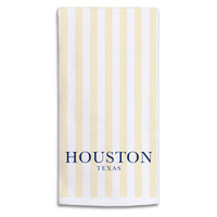 Yellow Stripe Personalized Tea Towel