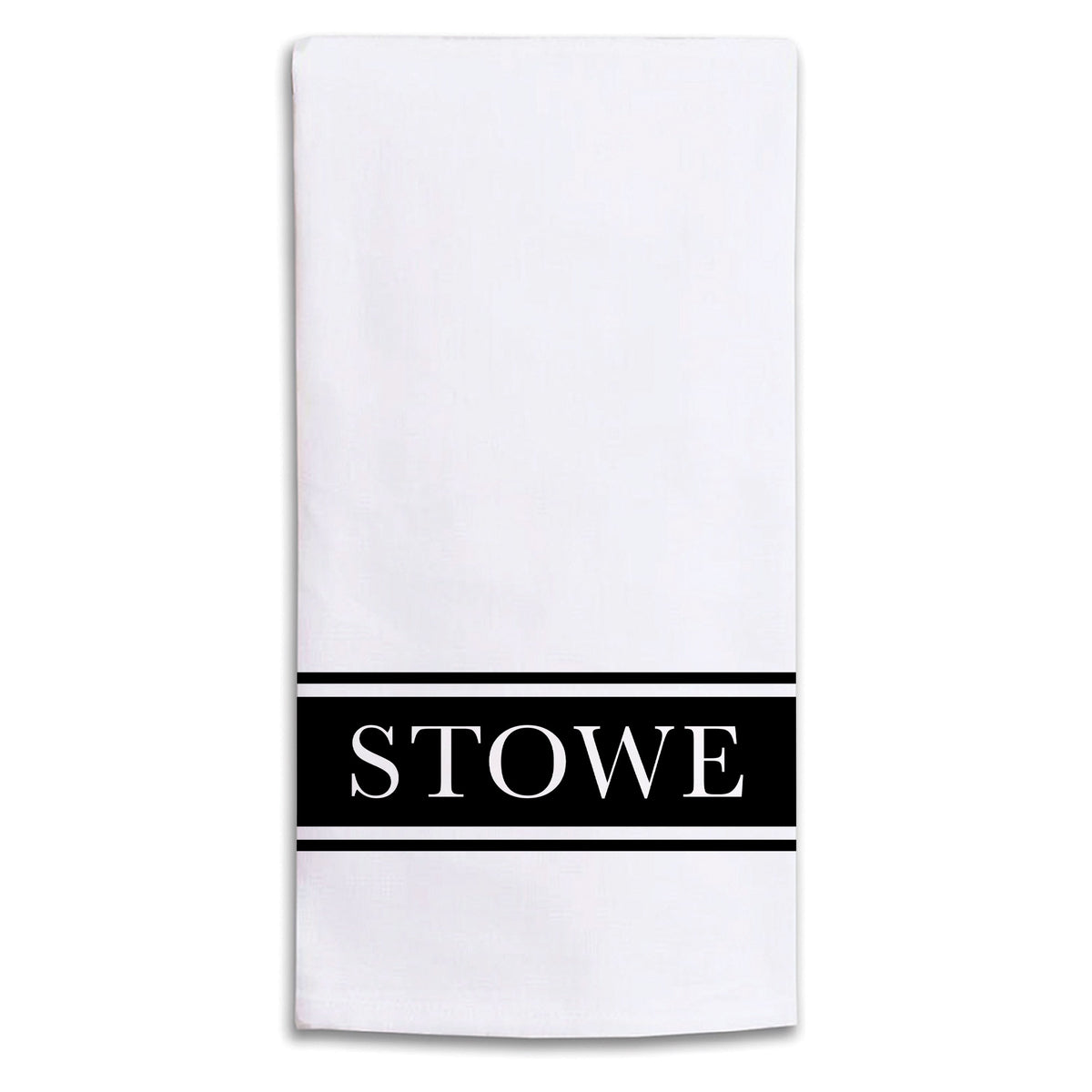 Black Stripe Personalized Tea Towel