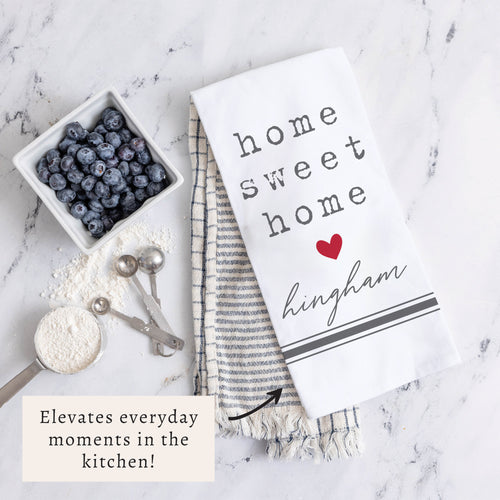 Home Sweet Home Heart Personalized Tea Towel